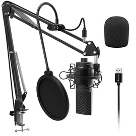Fifine USB Condenser Microphone with Adjustable Arm Shock Mount - yourpcpartsstore