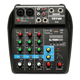 TU04 4 Channels 48V Phantom Power Audio Mixer - yourpcpartsstore