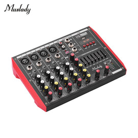 Muslady 6-Channel Mixing Console with Built-in 48V Phantom Power - yourpcpartsstore