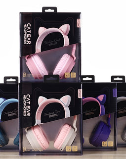 Noise Cancelation Cat Ears Headphones Bluetooth 5,0 With Mic - yourpcpartsstore