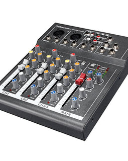 LEORY 4 Channels Audio Mixer with 48v Phantom Power - yourpcpartsstore