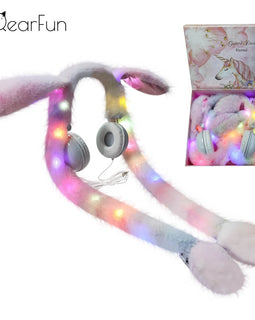 Cute Animated Rabbit Ears LED Headphones 2 - yourpcpartsstore