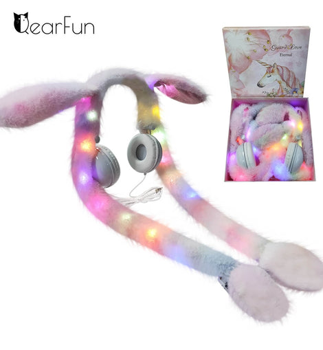 Cute Animated Rabbit Ears LED Headphones 2 - yourpcpartsstore