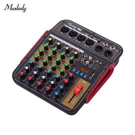 Muslady TM4 Digital 4-Channel Audio Mixer with Built-in Phantom Power - yourpcpartsstore