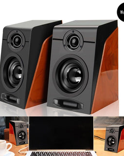 USB Wooden Speakers - yourpcpartsstore