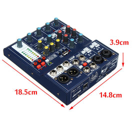 LEORY Mini Audio Mixer A6 with 48V Phantom Power - yourpcpartsstore