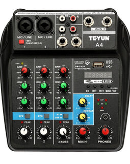 TU04 4 Channels 48V Phantom Power Audio Mixer - yourpcpartsstore