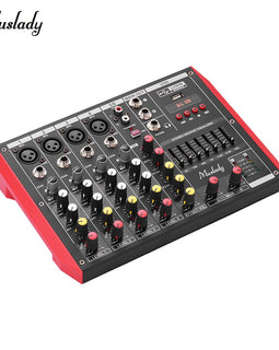 Muslady 6-Channel Mixing Console with Built-in 48V Phantom Power - yourpcpartsstore