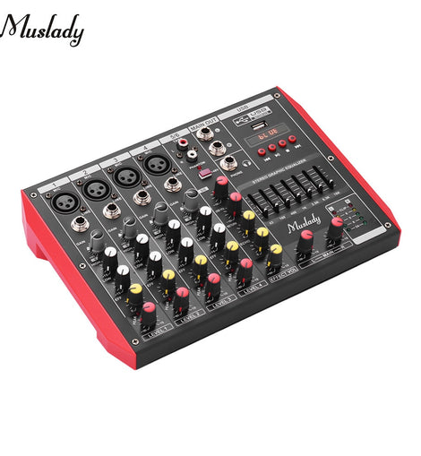 Muslady 6-Channel Mixing Console with Built-in 48V Phantom Power - yourpcpartsstore